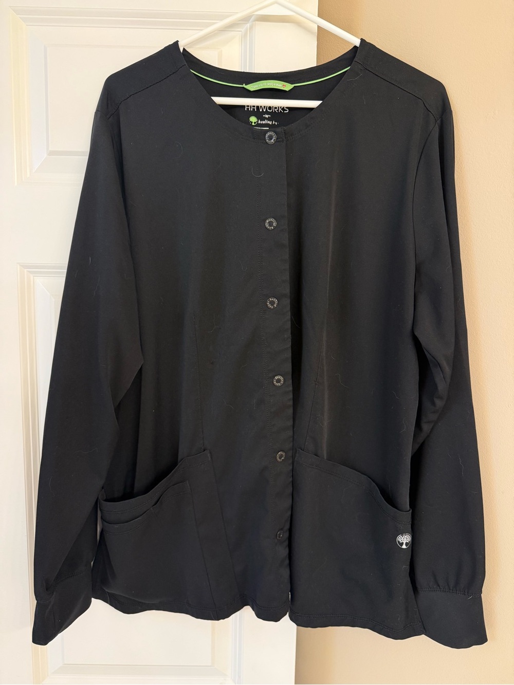 healing hands Black Button-Front Utility Jacket